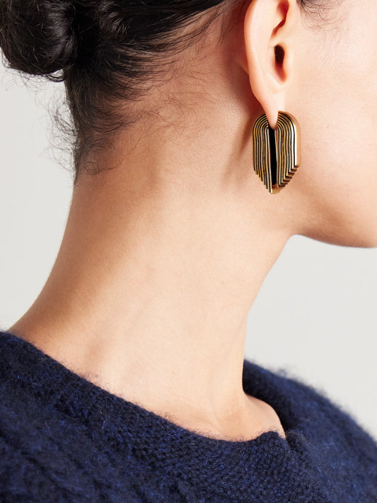 KHAITE Zucchini Earrings in Antique Gold