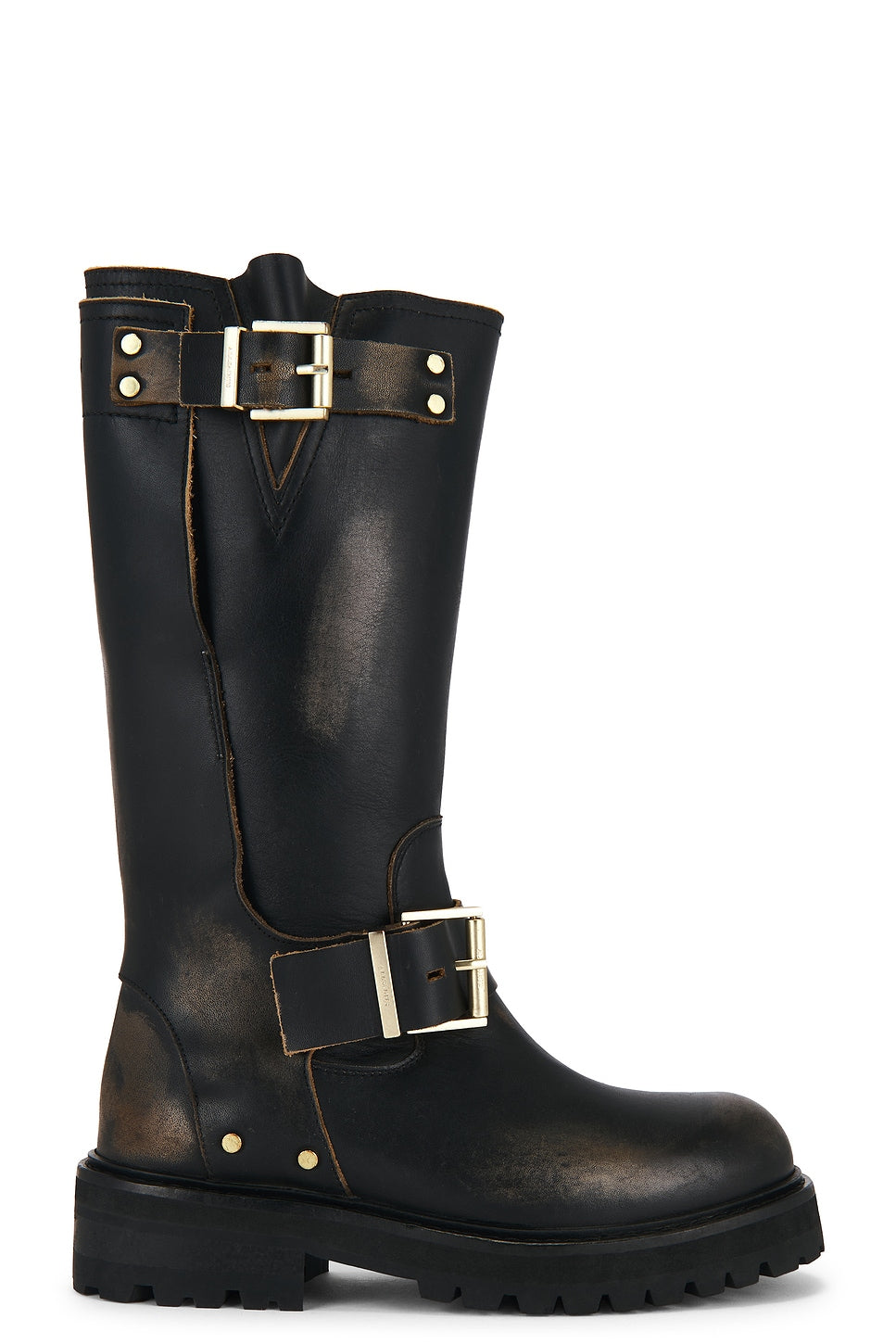 ALLSAINTS Tay Biker Boot in Dark Brown black combat cowboy leather