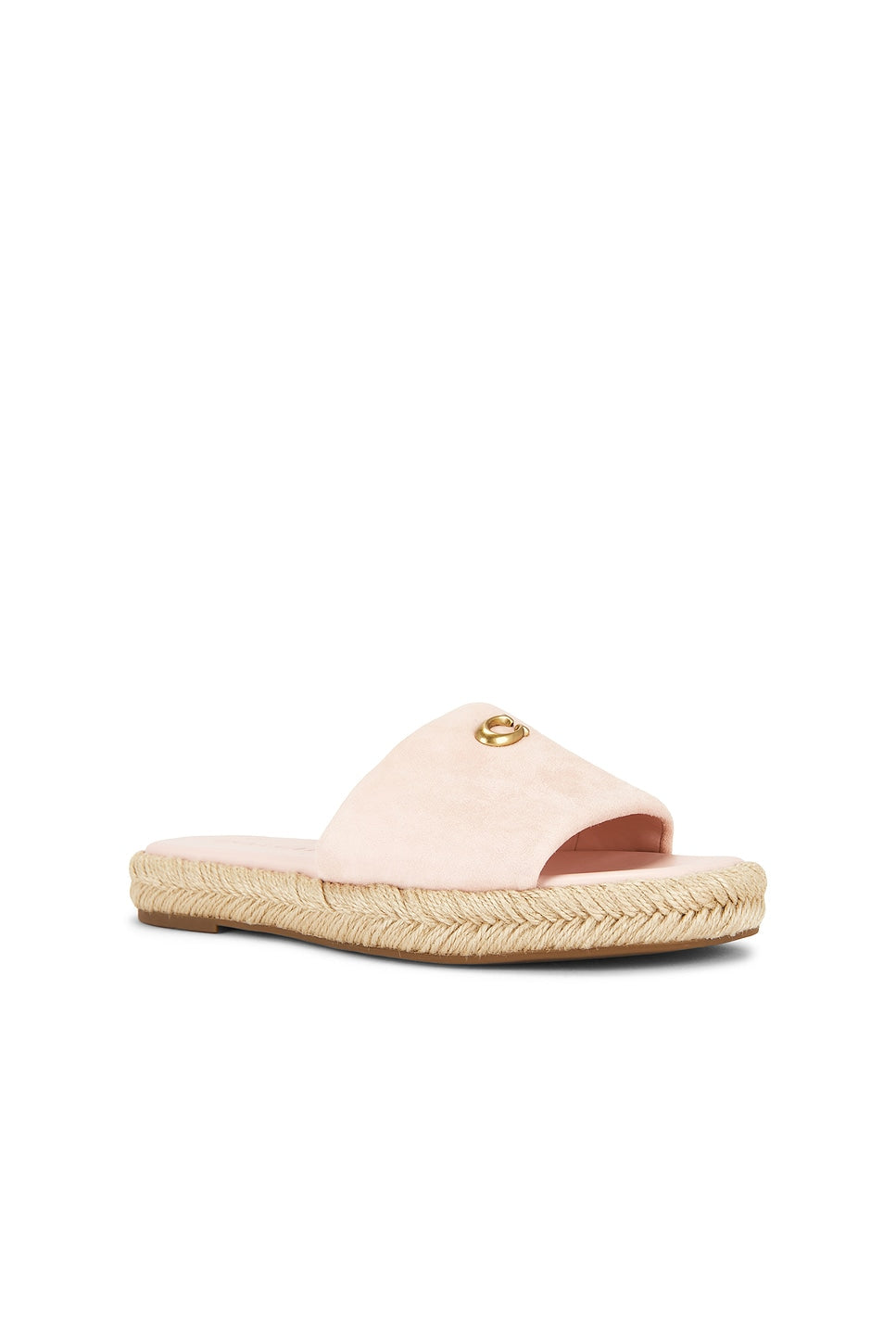 Coach Holly Sandal in Candy Pink Suede slide platform