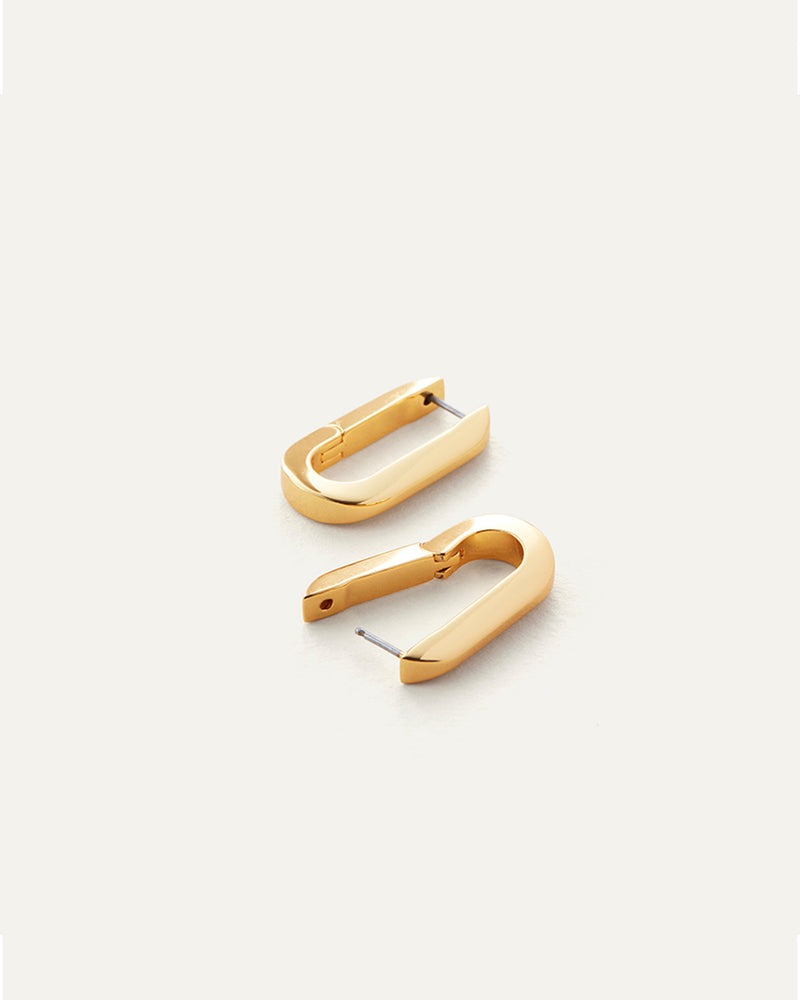 Jenny Bird U-link Earring in High Polish Gold 14K dangle