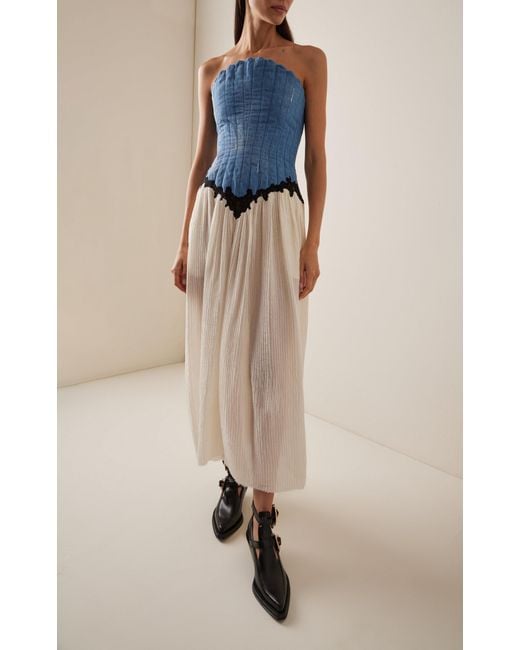 Gabriela Hearst Glenn Dress in Light Blue Denim