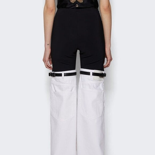 Coperni Hybrid Denim Trouser in Black & White jeans leggings jeggings