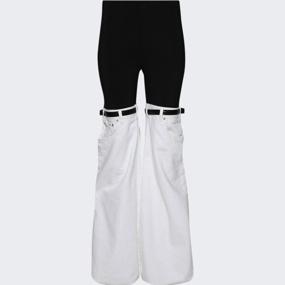 Coperni Hybrid Denim Trouser in Black & White jeans leggings jeggings