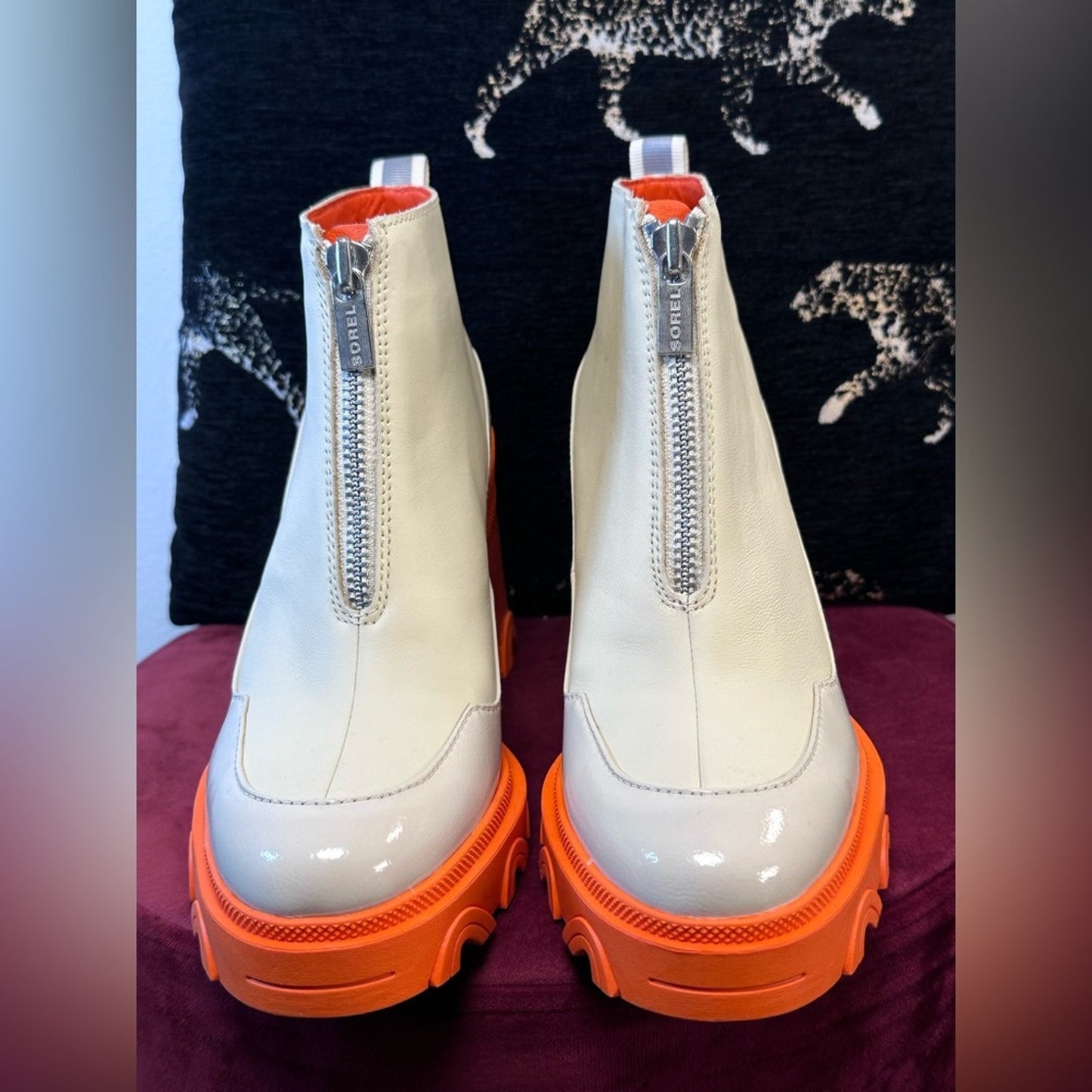 New Sorel Women's Brex Heel Zip Boots chunky platform heel ankle boot snow