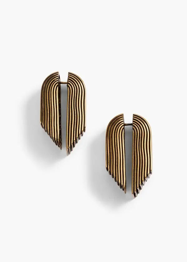 KHAITE Zucchini Earrings in Antique Gold