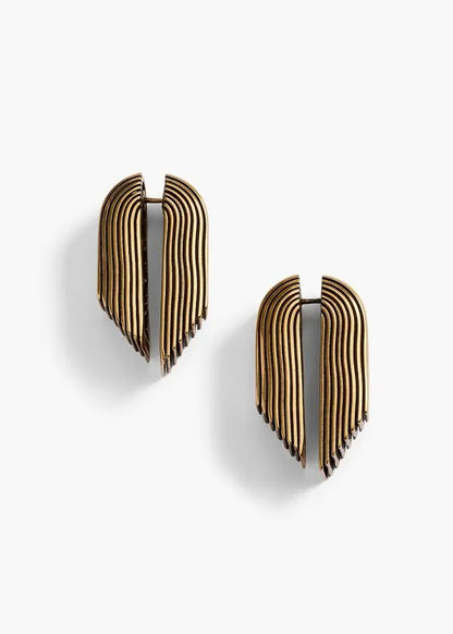 KHAITE Zucchini Earrings in Antique Gold