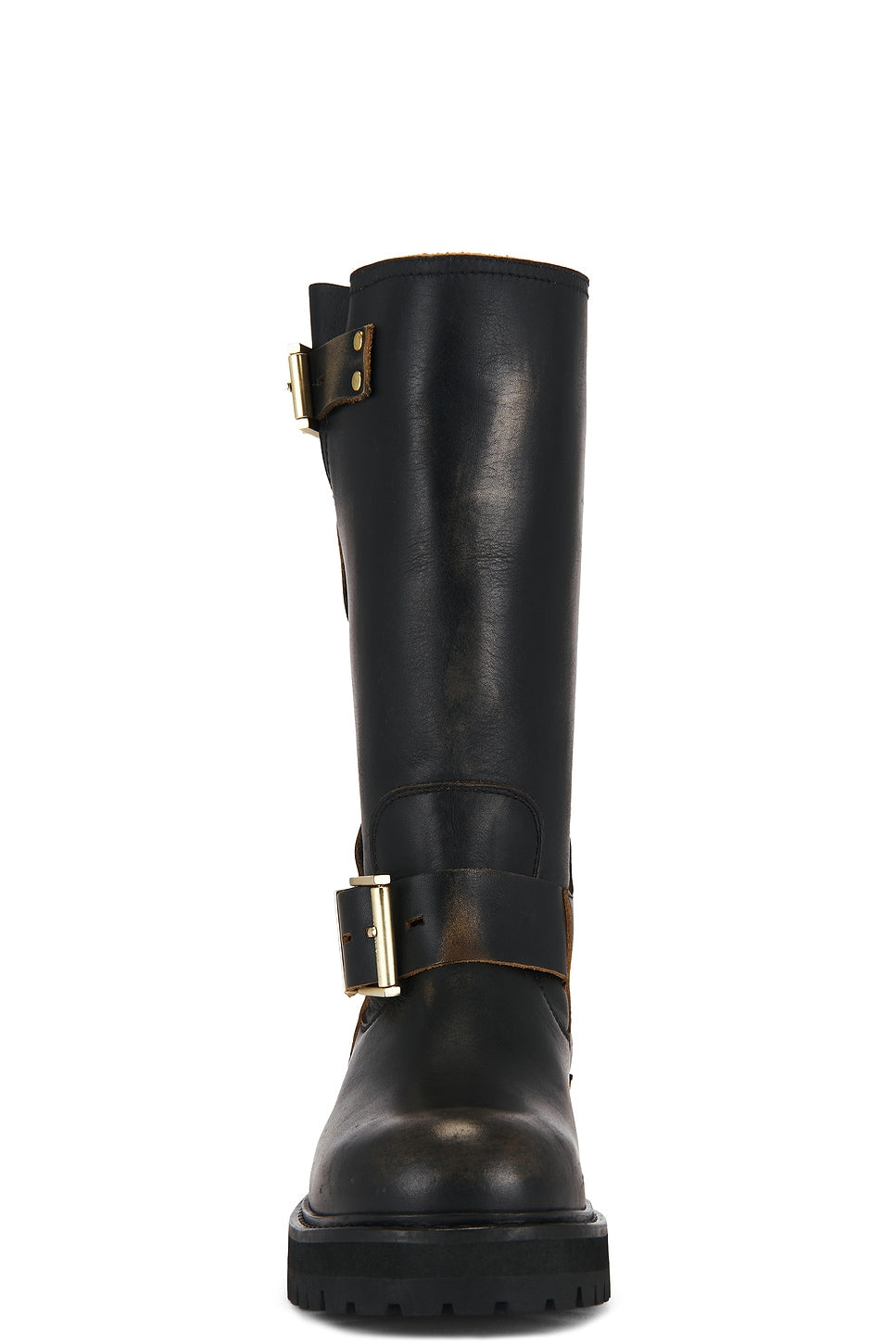 ALLSAINTS Tay Biker Boot in Dark Brown black combat cowboy leather