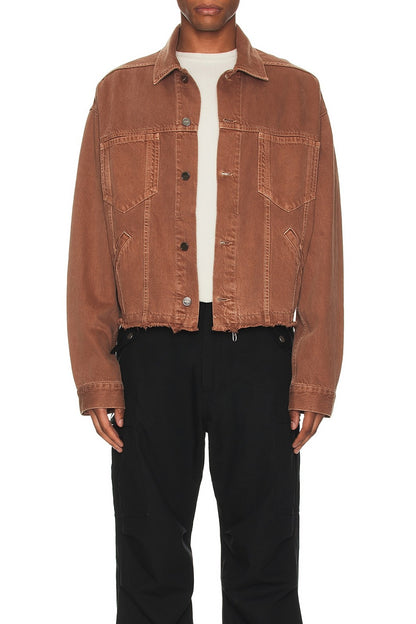 JACQUEMUS La Veste De-nimes Criollo in Camel & Beige new brown denim jacket