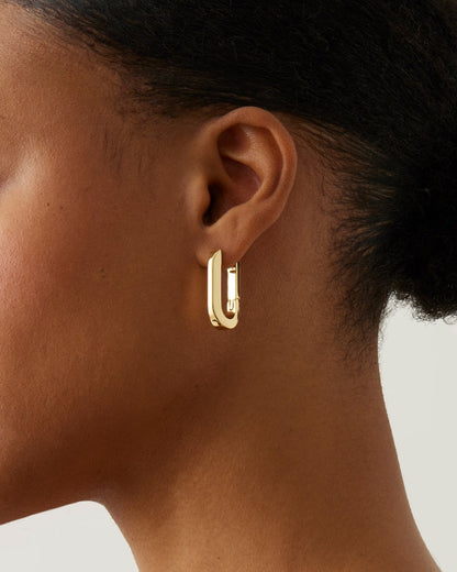 Jenny Bird U-link Earring in High Polish Gold 14K dangle