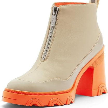 New Sorel Women's Brex Heel Zip Boots chunky platform heel ankle boot snow