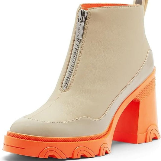 New Sorel Women's Brex Heel Zip Boots chunky platform heel ankle boot snow