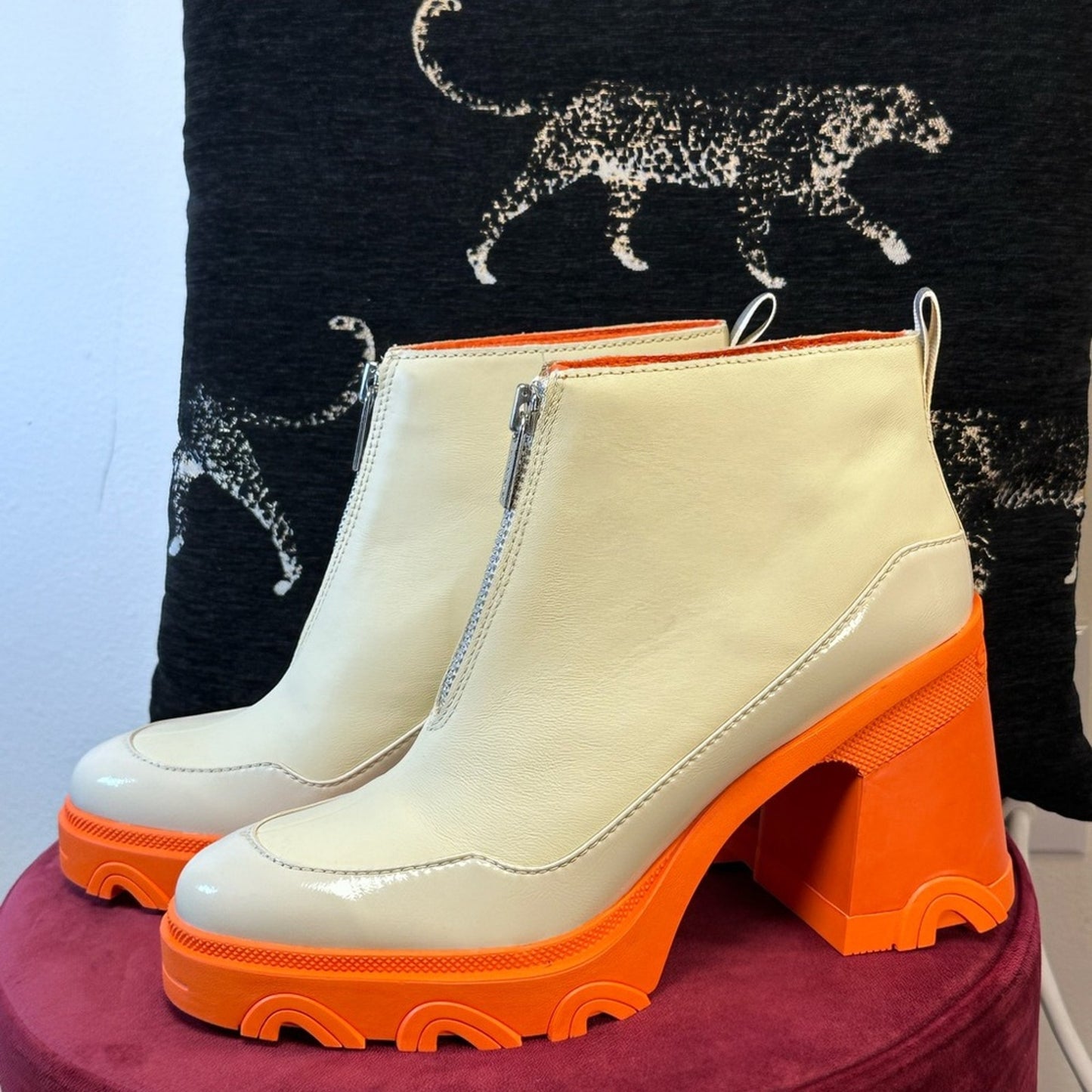 New Sorel Women's Brex Heel Zip Boots chunky platform heel ankle boot snow