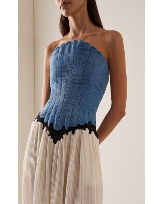 Gabriela Hearst Glenn Dress in Light Blue Denim