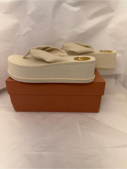 Cult Gaia Cg Platform Flip Flops in Off White sandals