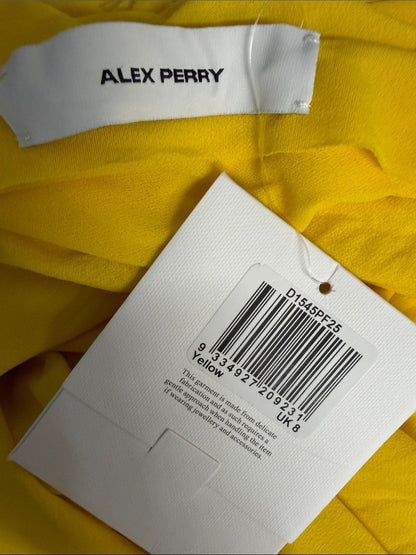 Alex Perry One Shoulder Drape Gown in Yellow ruched maxi dress