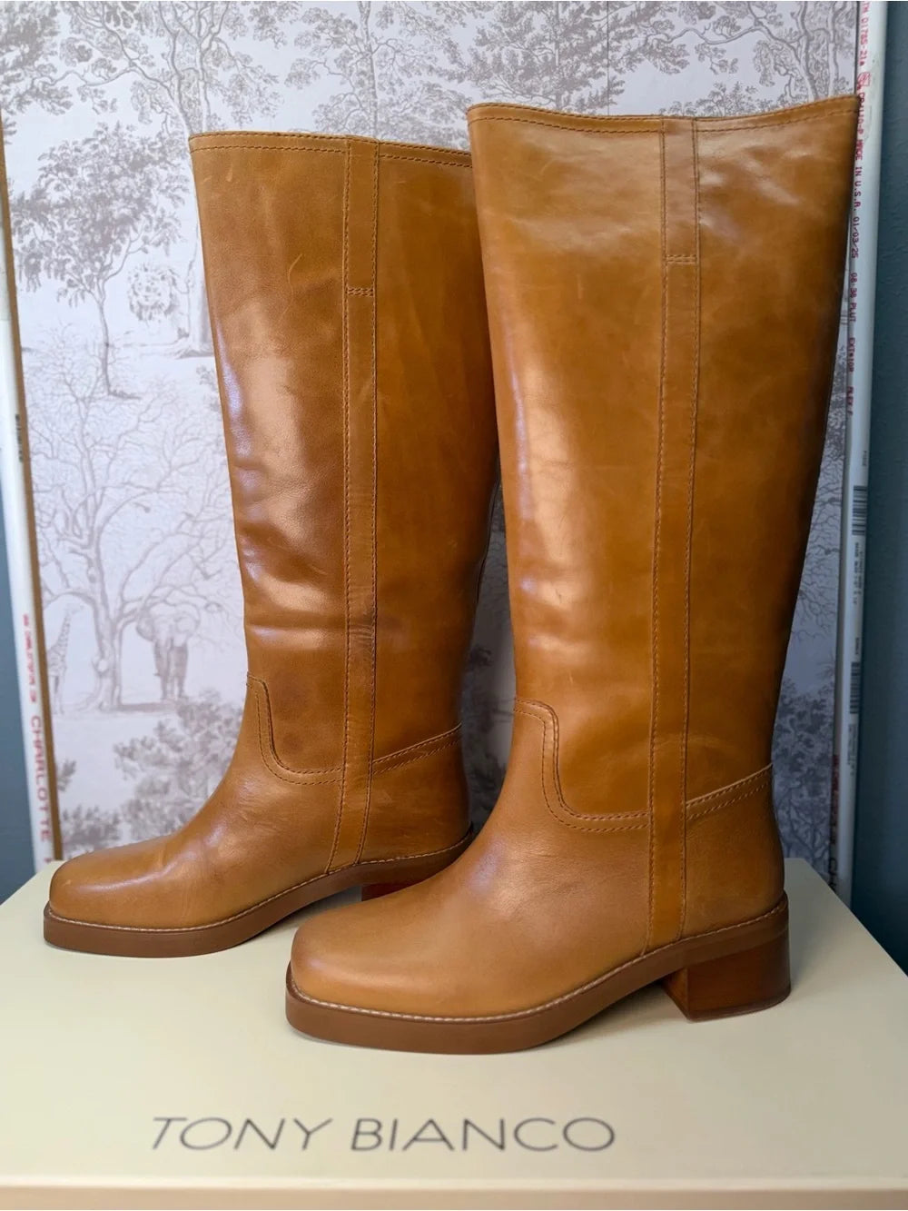 Tony Bianco Toronto Boot in Whiskey Wax brown leather knee high cowboy combat