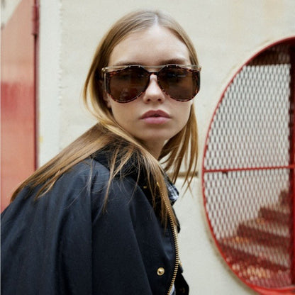 Saint Laurent SL M137 Amelia Sunglasses in Havana & Gold tortoise