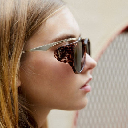 Saint Laurent SL M137 Amelia Sunglasses in Havana & Gold tortoise
