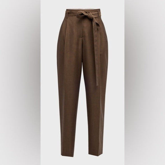 The Row Lonan Pant in Dark Beige FWRD wide leg wool trouser