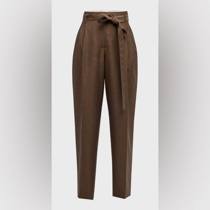 The Row Lonan Pant in Dark Beige FWRD wide leg wool trouser