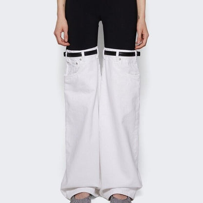 Coperni Hybrid Denim Trouser in Black & White jeans leggings jeggings