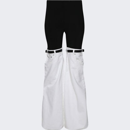 Coperni Hybrid Denim Trouser in Black & White jeans leggings jeggings