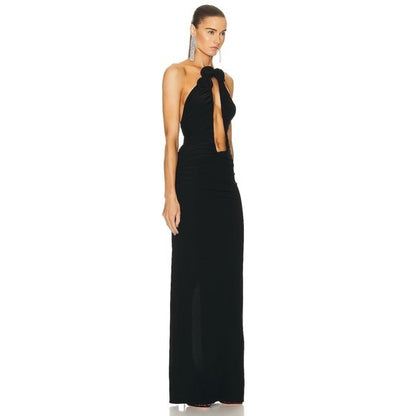 Magda Butrym Plunging Gown in Black maxi backless strapless cutout