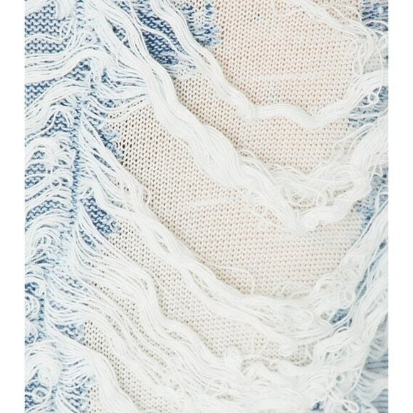 Diesel Fiammetta Skirt in Ocean blue white fringe distressed
