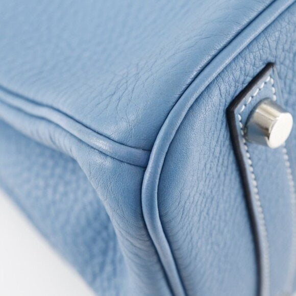 Hermes Hermes Birkin 30 Handbag Blue Jean Leather Handbag