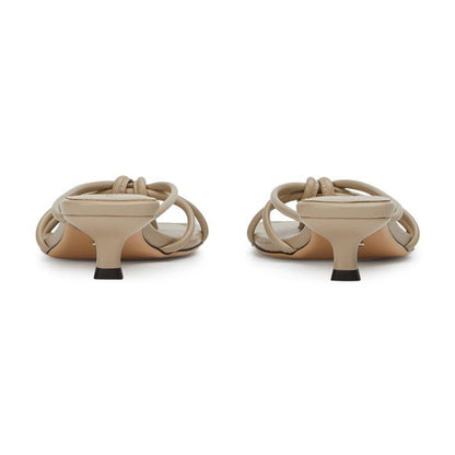 Tony Bianco Tuscany Mule in Stone beige kitten heel sandal open toe
