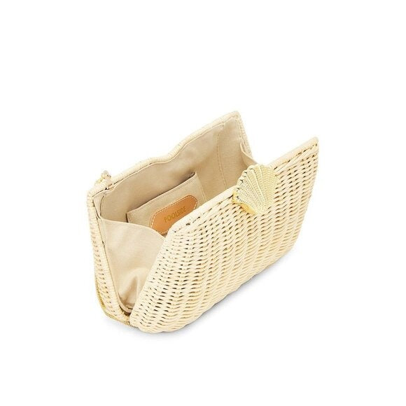Poolside The Classica Clutch in Natural rattan hard case shoulder purse bag
