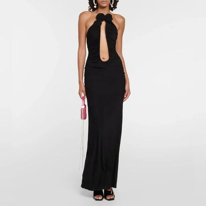 Magda Butrym Plunging Gown in Black maxi backless strapless cutout