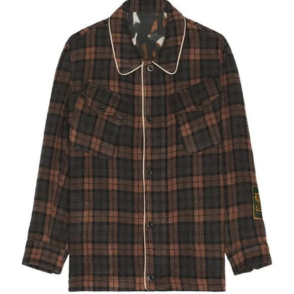 Pierre-Louis Mascia Jacket in Multi NEW plaid wool flannel button down brown