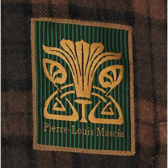 Pierre-Louis Mascia Jacket in Multi NEW plaid wool flannel button down brown