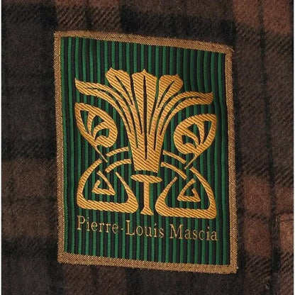 Pierre-Louis Mascia Jacket in Multi NEW plaid wool flannel button down brown