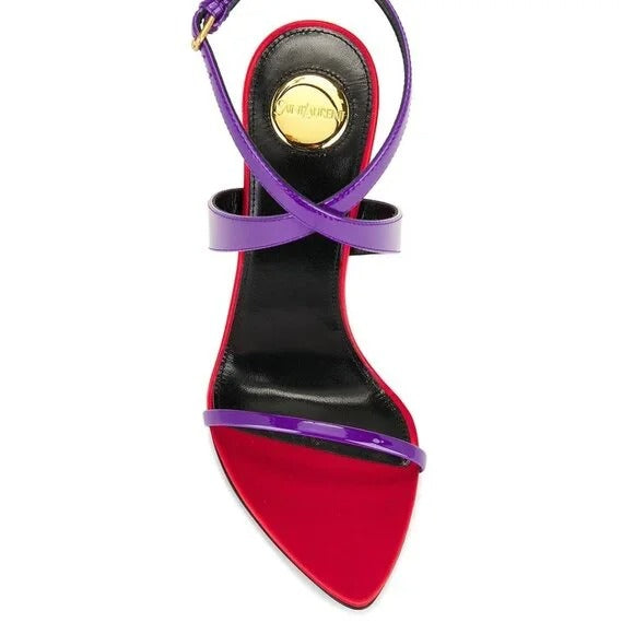 Saint Laurent Gippy Wedge acinus violet Sandal purple red gold high heels