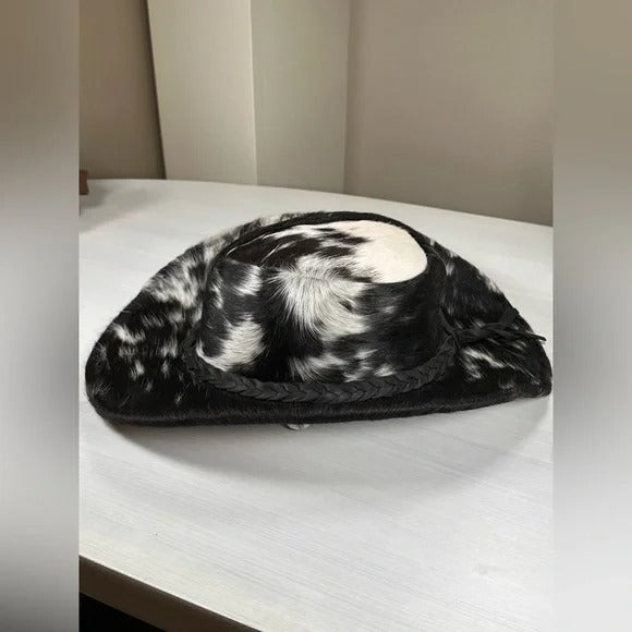 Genuine cow hide fur cowboy hat