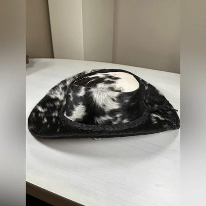 Genuine cow hide fur cowboy hat
