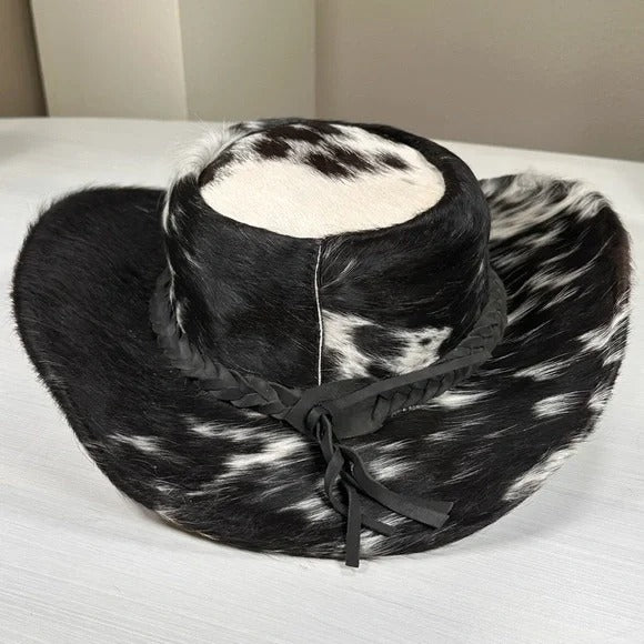 Genuine cow hide fur cowboy hat