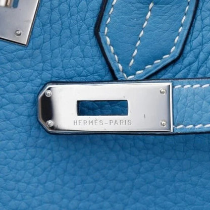 Hermes Hermes Birkin 30 Handbag Blue Jean Leather Handbag