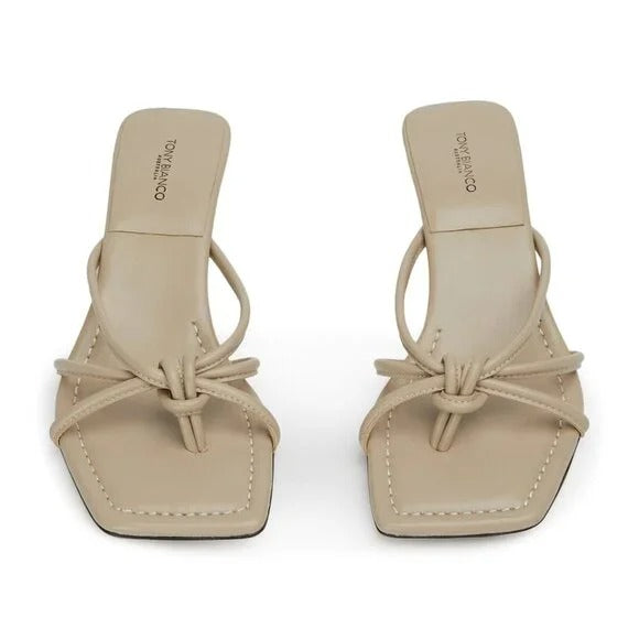 Tony Bianco Tuscany Mule in Stone beige kitten heel sandal open toe