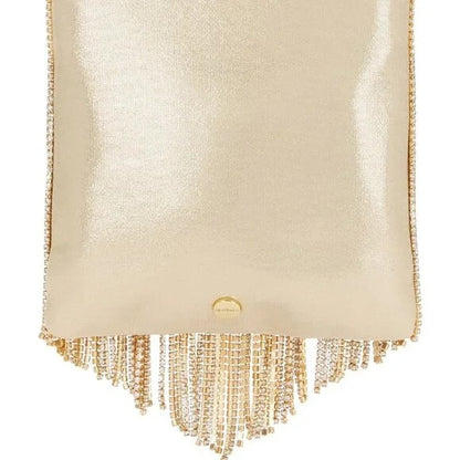 olga berg Adina Crystal Fringe Bag in Champagne rhinestone clutch shoulder purse