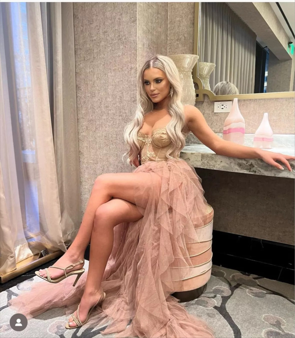 For Love & Lemons X REVOLVE Bustier Gown Warm Taupe corset lace strapless train